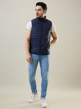 Navy Sleeveless Bomber Jacket